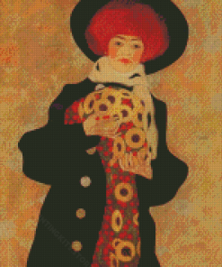 Woman With Black Hat Diamond Painting