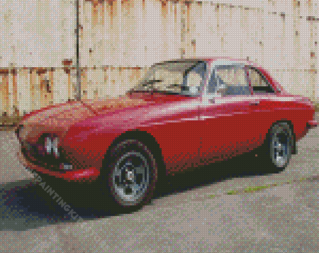1968 Reliant Scimitar Red Car Diamond Painting