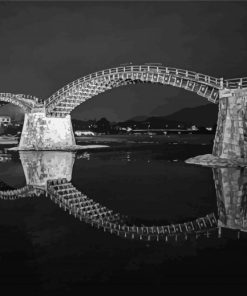 Black And White Kintaikyo Bridge Japan Diamond Painting