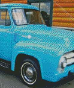 Blue 1955 Ford Pickup Truck Diamond Painting