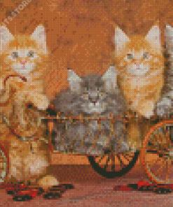 Cats On Bike Diamond Painting