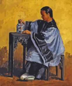 Chinese Woman Pouring From Teapot Diamond Painting