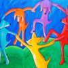 Colorful Dancing Dogs Diamond Painting