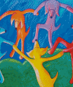Colorful Dancing Dogs Diamond Painting