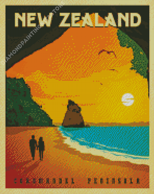 Coromandek Peninsula New Zeland Poster Diamond Painting