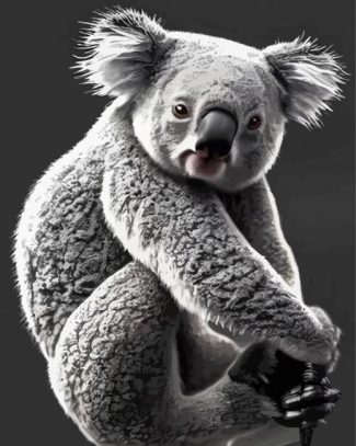 Cute Black And White Koala Diamond Painting