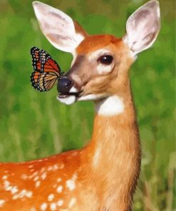 Deer With Butterfly Diamond Painting