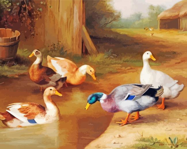 Duck And Farm Diamond Painting