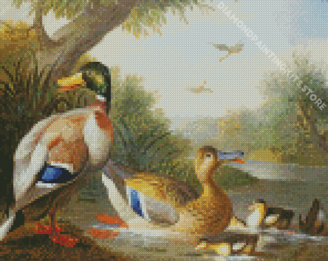Ducks In The River Diamond Painting