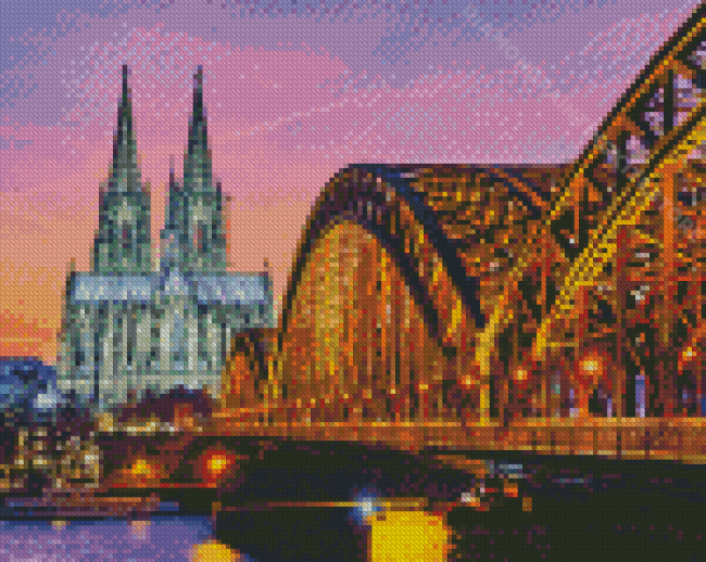 Germany Cologne At City Sunset Diamond Painting