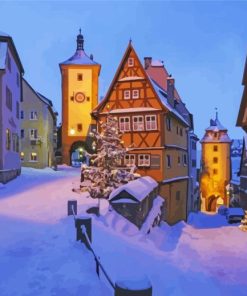 Germany Rottenburg Au Da Tauber In Snow Diamond Painting