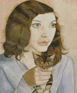 Girl And Kitten Diamond Painting