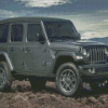 Grey 2021 Jeep Wrangler Unlimited Sport Car Diamond Painting