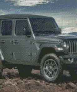 Grey 2021 Jeep Wrangler Unlimited Sport Car Diamond Painting