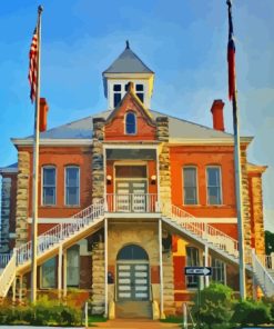 Grimes Texas County Courthouse Diamond Painting