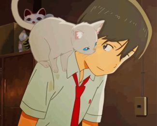 Kento And Cat From A whisker Away Diamond Painting
