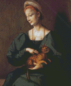 Lady And Cat Diamond Painting
