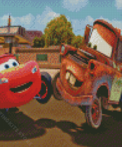 Lightning Mcqueen And Mate Cars Diamond Painting