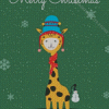Merry Christmas Giraffe Diamond Painting