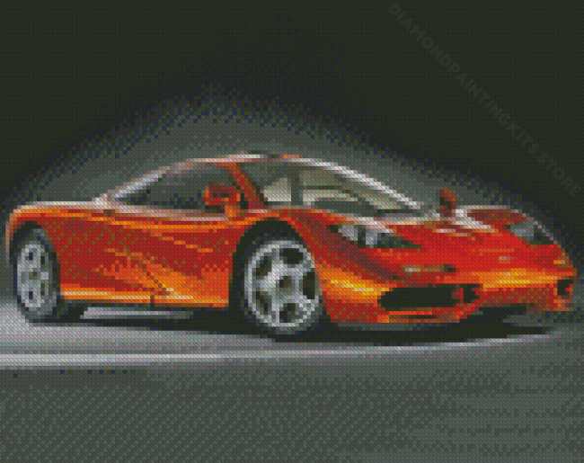 Orange McLaren F1 Car Diamond Painting