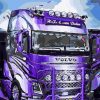 Purple Volvo Truck Diamond Painting