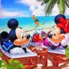Relaxing Mickey And Minnie At The Beach Diamond Painting