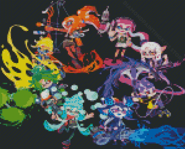 Splatoon 3 Shooter Video Game Characters Diamond Painting