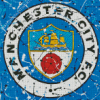 Splatter Manchester City FC Logo Diamond Painting