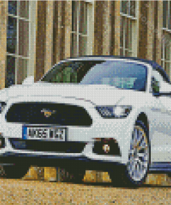 White 2017 Ford Mustang Car Diamond Painting