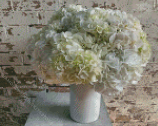 White Hydrangea Vase Diamond Painting