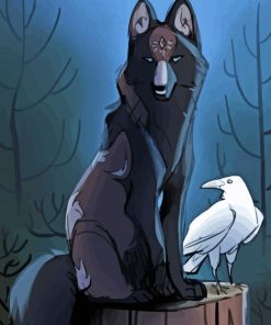 Wolf And Raven Art Diamond Painting