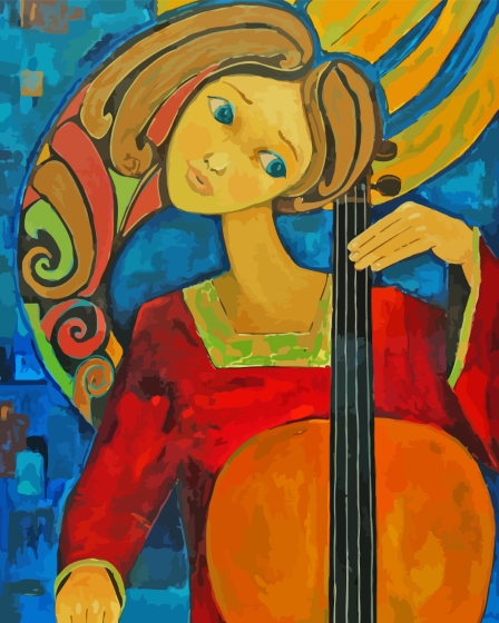 Woman Cello Art Diamond Painting