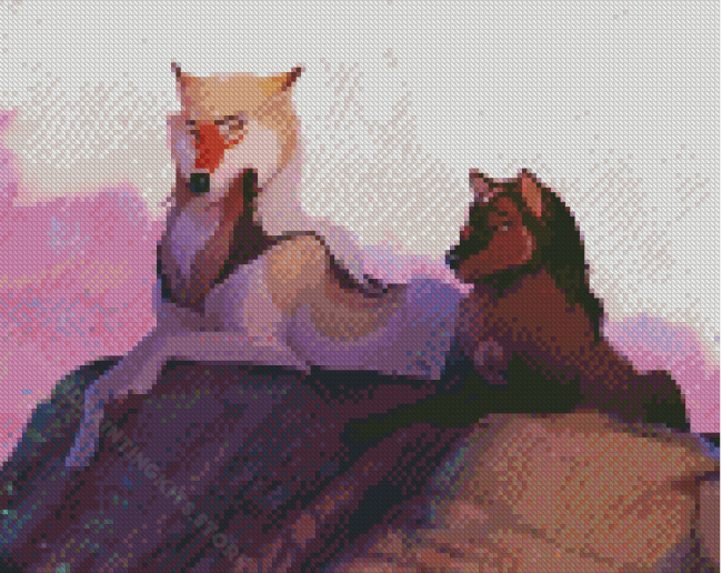 Young Cartoon Wolves Diamond Painting