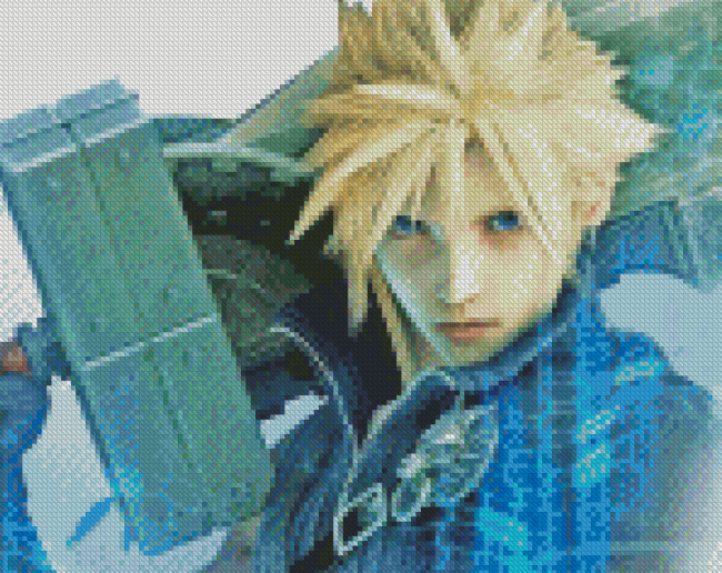 Cloud Strife Game Character Diamond Painting