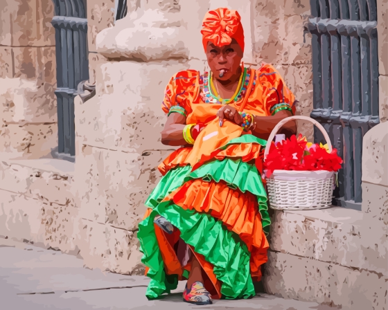 Colorful Cuban Woman Diamond Painitng