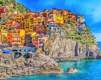 Colorful Buildings Sorrento Italy Diamond Painting