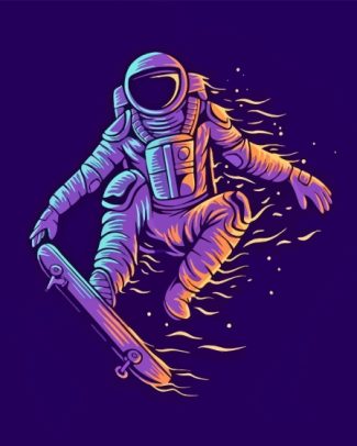 Cool Skater Astronaut Diamond Painting