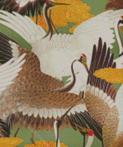 Japanese Cranes Birds Diamond Painting