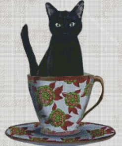 Cat In Cup Diamond Painting