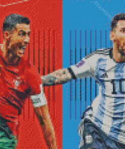 Messi And Ronaldo Diamond Painting