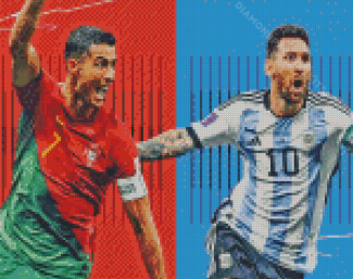 Messi And Ronaldo Diamond Painting
