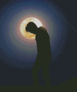 Moon With Boy Diamond Painting