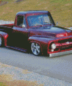 Red 1954 Ford F100 Truck Diamond Painting