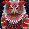 Red Owls Diamond Painting