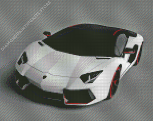 White Lamborghini Diamond Painting