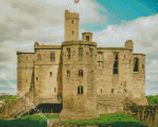 Ancient Warkworth Castle In England Diamond Painting