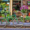 Bicycle At Flowers Shop Diamond Painting