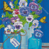 Butterflies And Pansies Diamond Painting