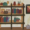 Cats On Bookshelf 5D Diamond Painting