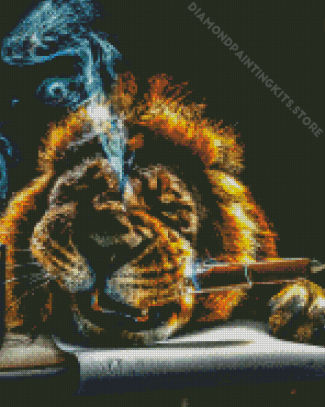 Lion Smoking Cigar Diamond Painting